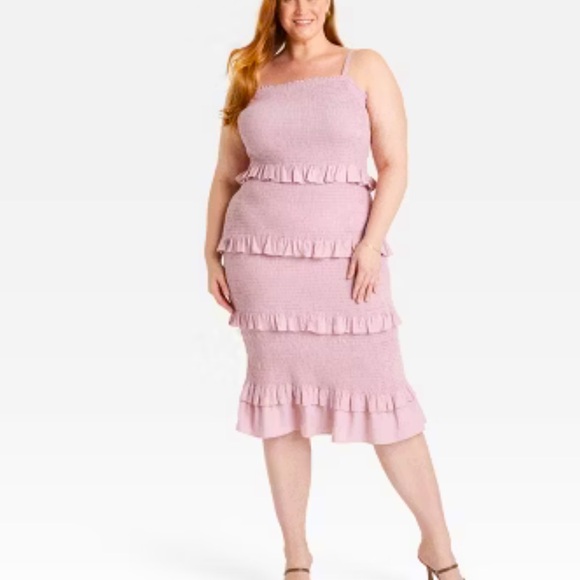 Ava & Viv Women's Smocked Ruffle Midi Tank Sundress - Picture 1 of 5